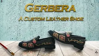 A Custom Leather Shoe: Gerbera | Handpainted Shoes | Commissioned Artwork