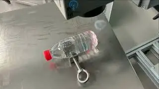 CO2 laser marking on water bottle