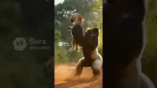 Unbelievable! Silverback Gorilla Defends Baby from Leopard Attack!