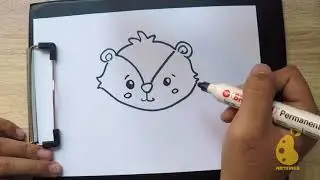 How to Draw skunk face