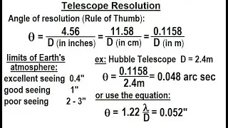 Physics 59  Optical Instruments (19 of 20) Telescope Resolution
