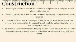 Ballistic Galvanometer | Presented by Jimamol P S (2023-27 batch)