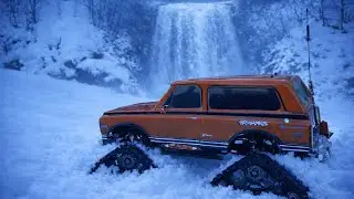 RC Extrem   mit Raupenchevrolet zur vereisten Wildbachgallerie