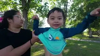 We went to a water spray park in Calgary, Alberta | DJI Action 4 Vlog