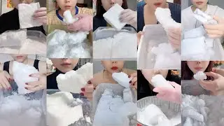 ASMR ICE EATING || HER SOLO FREEZER FROST EATING || SATISFYING SOFT SQUEAKY FROST BITES ASMR🧊 