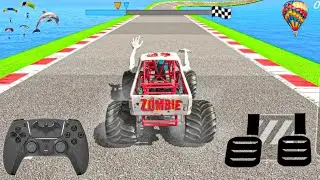 Mega Ramp challenge! super crazy zombie monster truck extreme stunts 3d