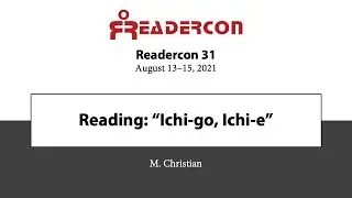 Readercon 31 - M. Christian  Reads 