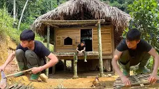 Life in the Green Forest 🌿 Building a Bamboo Floor, Bamboo Roof & Wooden Staircase