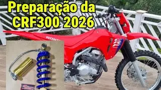 Preparação básica da Moto CRF 300 2026 com amortecedor profissional!