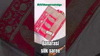 Stunning  pink Banarasi Silk Saree Swarovski Work Viral Hit 💎