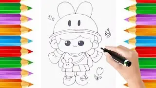 Girl drawing for kids | colouring drawing | easy drawing | colouring drawing book | girl drawing 