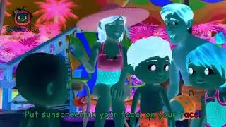 Cocomelon says put sunscreen on your face, on your face! /Voice pitch effects
