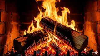 Winter Cabin Fireplace 🔥❄️Warm Fire Sounds for Deep Sleep & Relaxation (1 Hours)