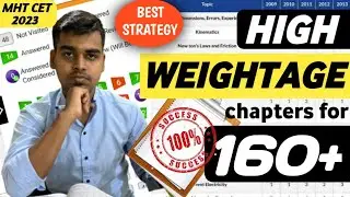 HIGH WEIGHTAGE Topics for 160+ in MHT CET 2023