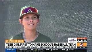 Phoenix teen is first girl baseball player at high school