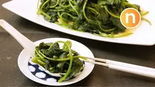 Easy Chinese Stir Fry Vegetables (Sweet Potato Leaves) [Nyonya Cooking]
