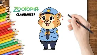 How to Draw CUTE Clawhauser Step-by-Step 🐆🍩 | EASY Zootopia Drawing Tutorial