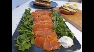 Gravlax!! Cured Salmon with liquid smoke شرائح السلمون (المدخن) بنكة الدخان