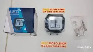 Lampu daymaker mini persegi + Anger eye blue, cahya super terang,,