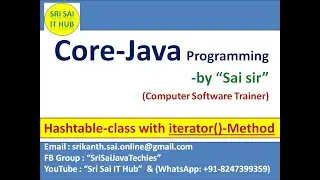 #240 Hashtable class with iterator() Method || Java Collections Framework || Iterator cursor
