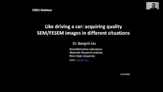 Like Driving a Car: Acquiring Quality SEM/FESEM Images in Different Situations.