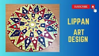 How to draw lippan design with easy tricks / lippan art wall hanging / lippan art for beginners