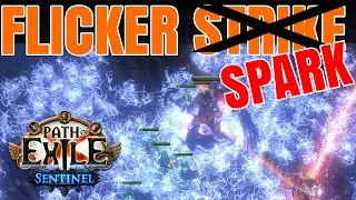 *OUTDATED* DELETE BOSSES! FAST FULL SCREEN CLEAR! Flicker Spark Champion Path of Exile 3.18 POE