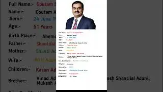 Goutam Adani Biography #adani #adanigroup