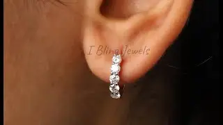 Round Moissanite Earrings / 1.10 CT Colorless Moissanite Diamond Earrings / Gold Hoop Earrings