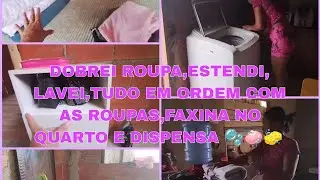 Dobrei,coloquei roupa pra lavar,estendi, limpeza no quarto e dispensa,tudo em ordem na casinha! 🙏