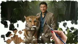 Puneeth Rajkumar Digital Speed Paint | Majestic Tiger in Forest | Tribute Art Timelapse