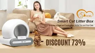DOEL Automatic Cat Litter Box Self Cleaning with App Control & Cat Litter Mat Smart Cat Toilet