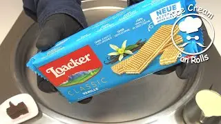 Loacker Classic Vanilla Wafer Ice Cream Rolls | ASMR | oddly satisfying and relaxing street food art