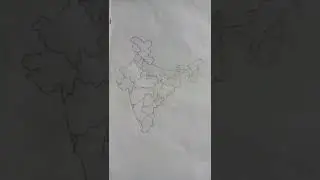 Indian map with all state drawing |