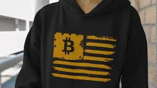 Premium Hoodie Bitcoin USA flag