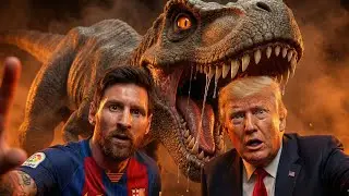 SELFIE GONE WRONG! 📸😱 Messi & Trump vs Hungry T-Rex!