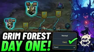 MY FIRST TIME IN THE GRIM FOREST! (Hard Mode Stages & Bosses) - Raid Shadow Legends Guide