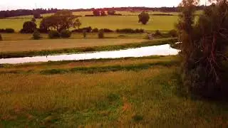 Mavic Mini Drone Flight over the River Nene at sunset