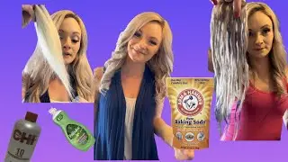 Removing color at home with NO BLEACH! Baking soda!