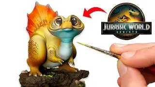 Pinto una miniatura de dinosaurio adorable 🦖 | Inspirado en Jurassic World