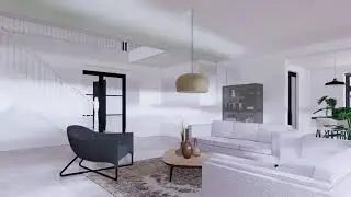 Animatie van het interieur van een luxe gezinswoning met karakter