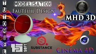 Modélisation Fauteuil Design + PixelBerg (Import et application Texture)