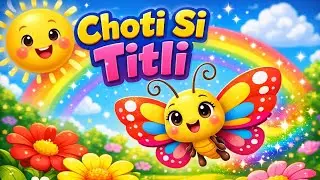 Choti Si Titli | Cute Butterfly Kids Rhyme | 3D Cartoon Song for Children | Urdu Hindi Nursery Rhyme