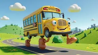 🚌 The Bus Goes Round and Round | Fun 3D Kids Song UK Nursery Rhyme for Children Sing Along & Learn🎶