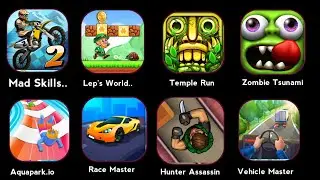 Lep's World 2, Temple Run, Zombie Tsunami, Aquapark.io,Race Master, Hunter Assassin, Vehicle Master