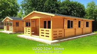Casas de madera LUGO 52m&sup2;, 44mm montadas en C&Aacute;DIZ
