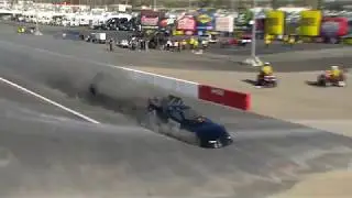 Terry Haddock had a major fire in qualifying at the Auto Club Finals.