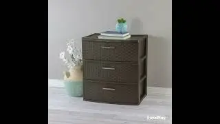 3 Drawer Wide Weave Tower Storage Cabinet Box Organizer Home Dresser