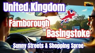 UK Roads: Farnborough to Basingstoke - Sunny Streets & Shopping Spree