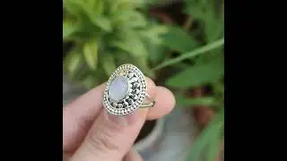 Natural Moonstone 925 Solid Sterling Silver Handmade Women Ring, Moonstone Silver Ring, Gift for her